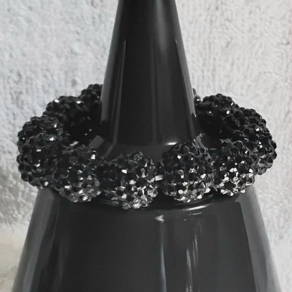 3/$20 7" Beautiful Black Cluster Stretchy Bracelet Quality Costume Jewelry!!